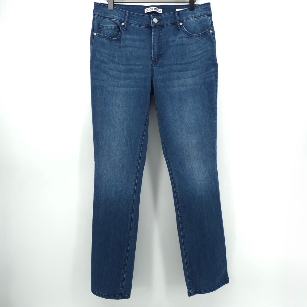 Code Bleu Women's Jeans Chelsea Classic Straight 10 Blue Stretch Denim Casual